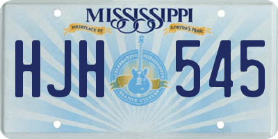 MS license plate HJH545