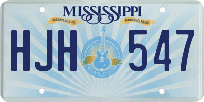 MS license plate HJH547