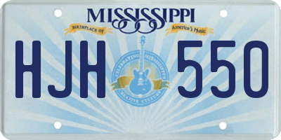 MS license plate HJH550