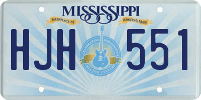 MS license plate HJH551