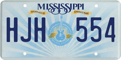 MS license plate HJH554