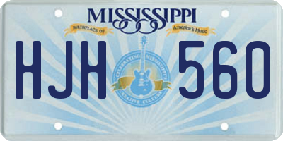 MS license plate HJH560