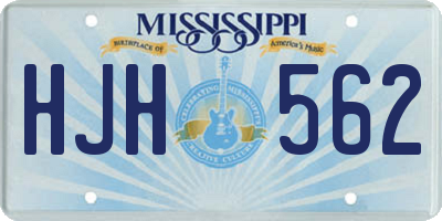 MS license plate HJH562