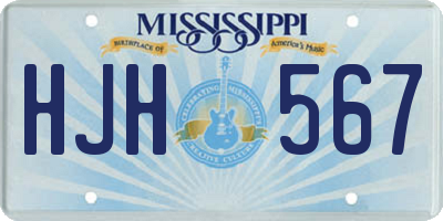 MS license plate HJH567