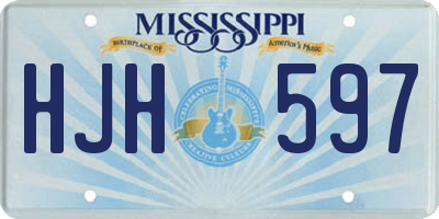MS license plate HJH597