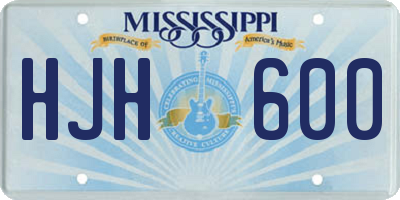 MS license plate HJH600