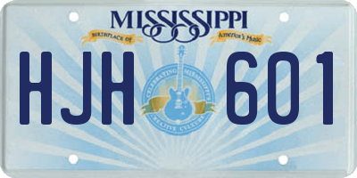 MS license plate HJH601
