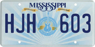 MS license plate HJH603
