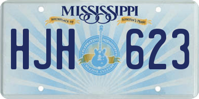 MS license plate HJH623
