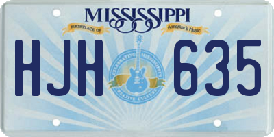 MS license plate HJH635