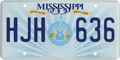 MS license plate HJH636