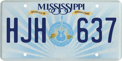 MS license plate HJH637