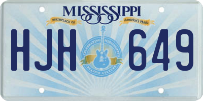 MS license plate HJH649