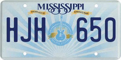 MS license plate HJH650