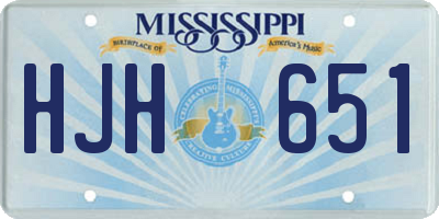 MS license plate HJH651