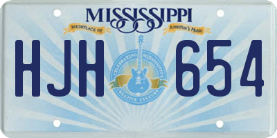 MS license plate HJH654