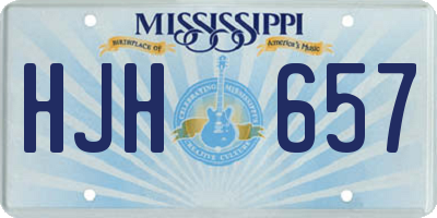 MS license plate HJH657