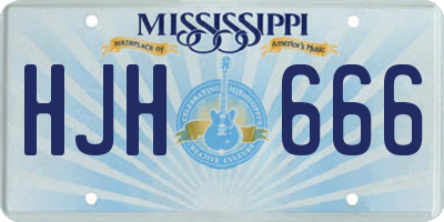 MS license plate HJH666