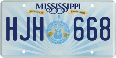 MS license plate HJH668