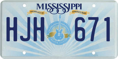 MS license plate HJH671
