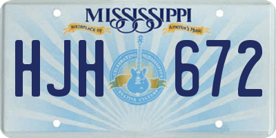 MS license plate HJH672