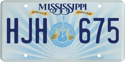 MS license plate HJH675