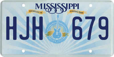 MS license plate HJH679