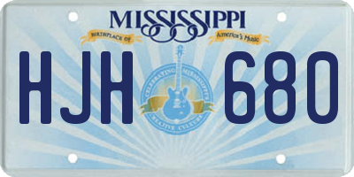 MS license plate HJH680