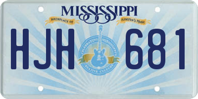 MS license plate HJH681