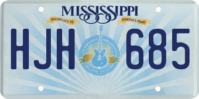 MS license plate HJH685