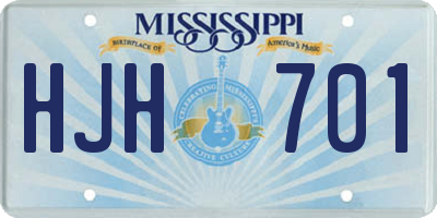MS license plate HJH701