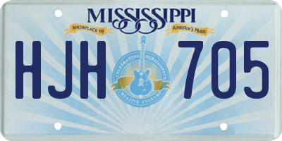 MS license plate HJH705