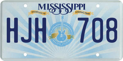 MS license plate HJH708