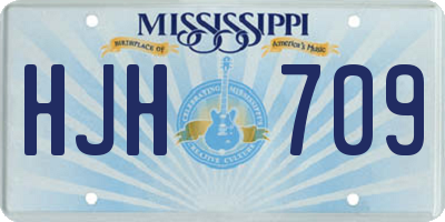 MS license plate HJH709