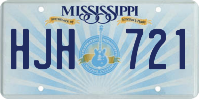 MS license plate HJH721