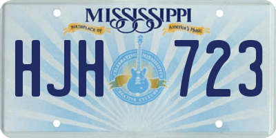 MS license plate HJH723