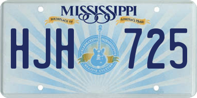 MS license plate HJH725
