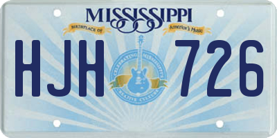 MS license plate HJH726