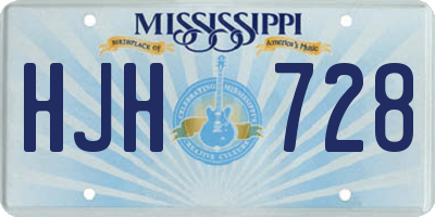 MS license plate HJH728