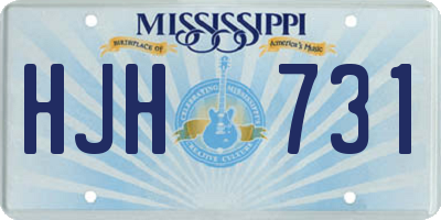 MS license plate HJH731