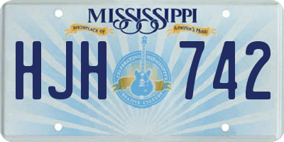 MS license plate HJH742
