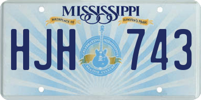 MS license plate HJH743