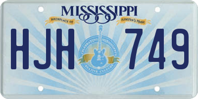 MS license plate HJH749