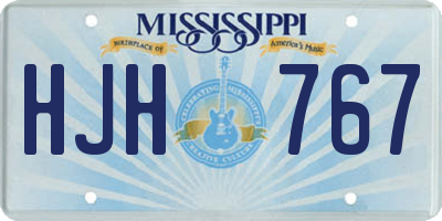 MS license plate HJH767