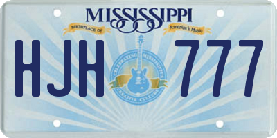 MS license plate HJH777