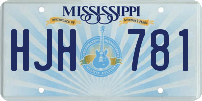 MS license plate HJH781