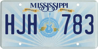 MS license plate HJH783