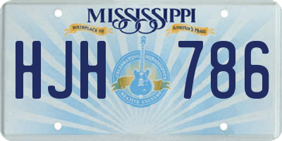 MS license plate HJH786
