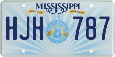 MS license plate HJH787