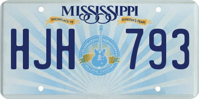 MS license plate HJH793